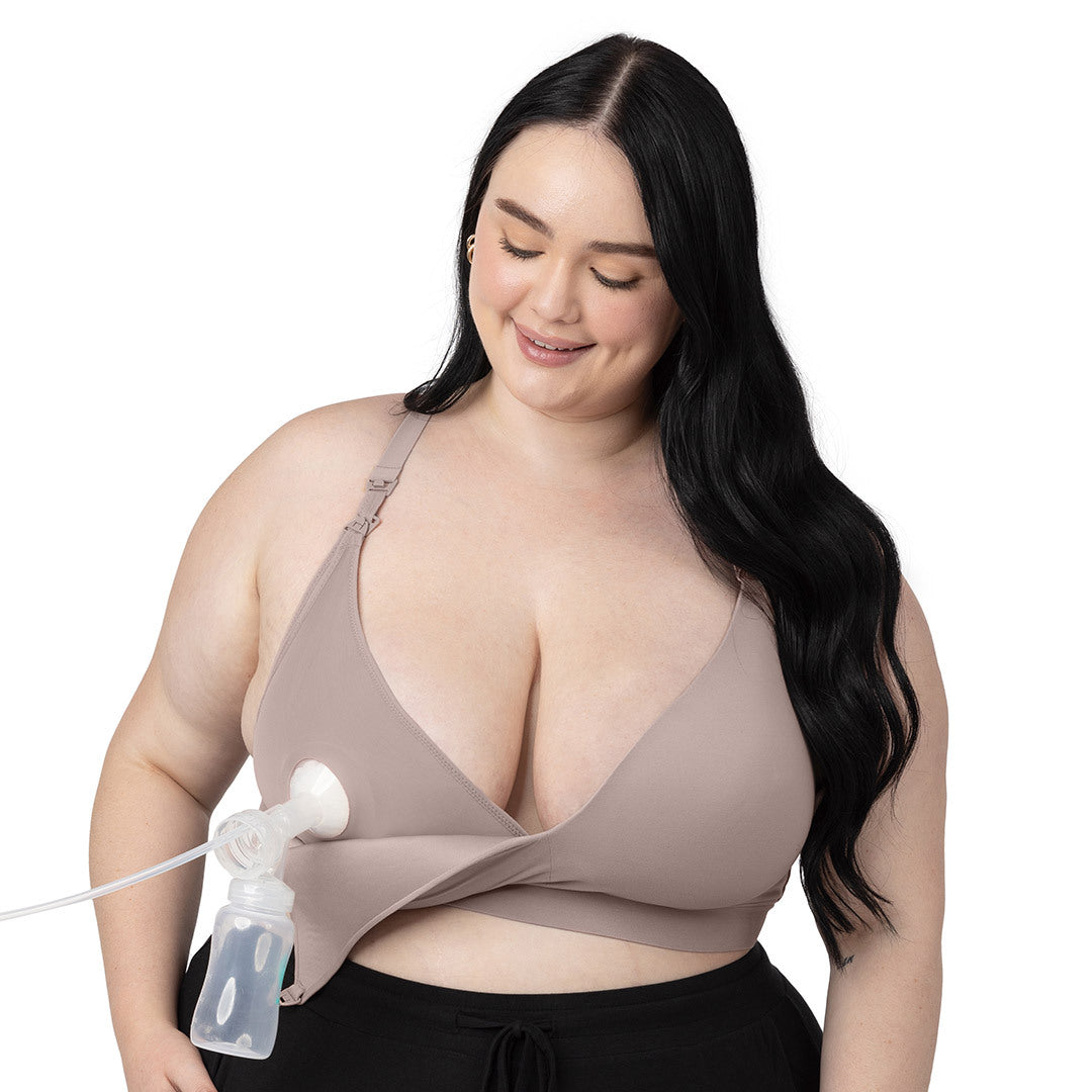 Minimalist Hands-Free Pumping & Nursing Plunge Bra | Lilac Stone-Bras-Kindred Bravely