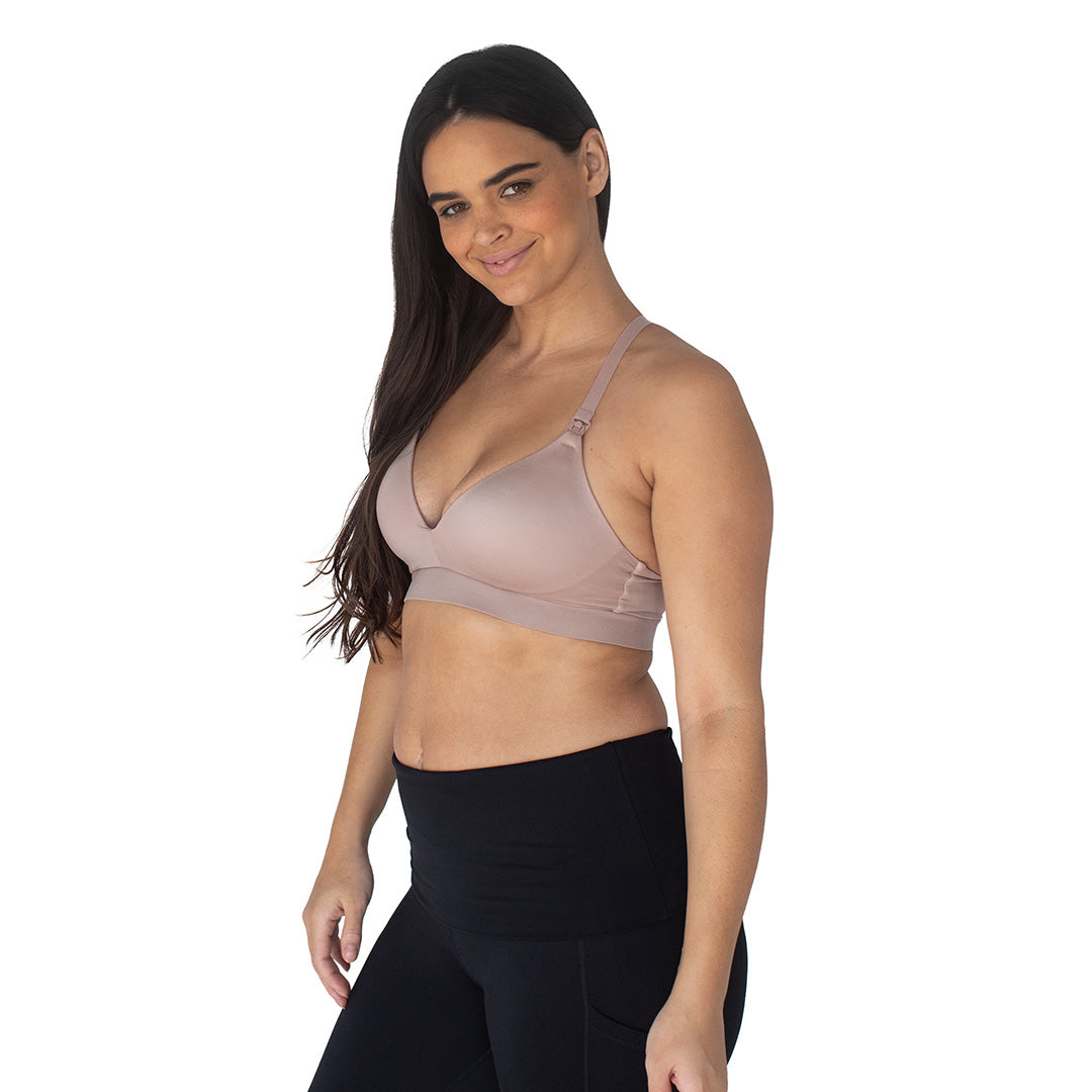 Minimalist Hands-Free Pumping & Nursing Plunge Bra | Lilac Stone-Bras-Kindred Bravely