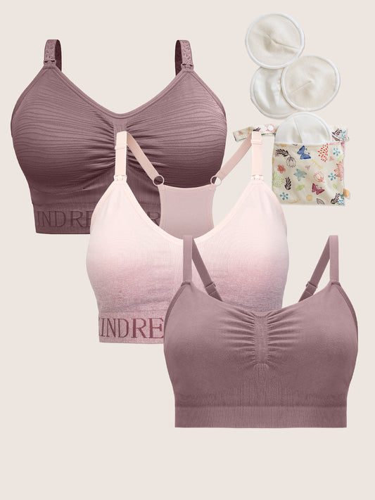 Product options for the Mix & Match Bra Bundle - Sublime Pumping Bra, Sublime Bamboo Pumping Lounge & Sleep Bra, Sublime Pumping Sports Bra and Organic Bamboo Nursing Pads