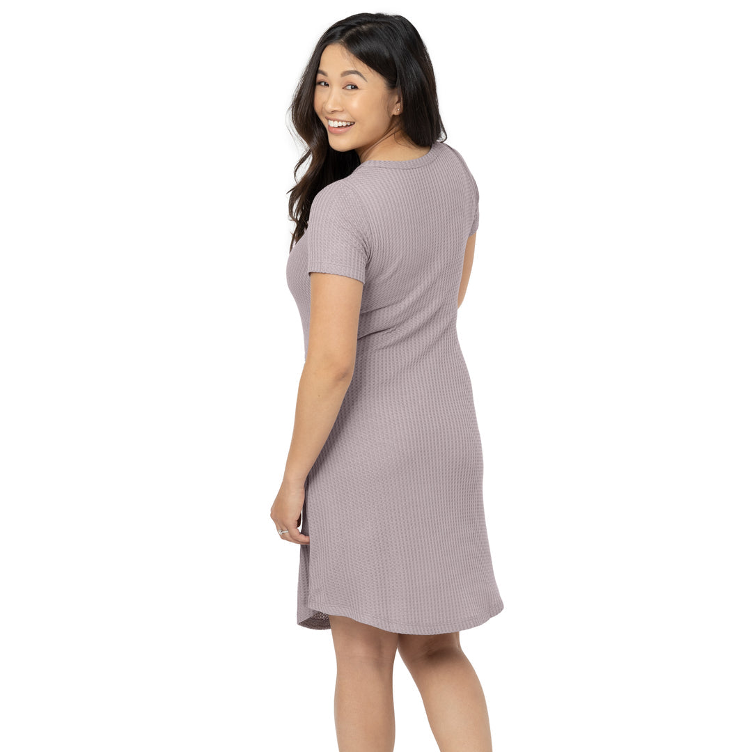 Nora Bamboo Waffle Nursing & Maternity Nightgown | Pebble-Pajamas-Kindred Bravely