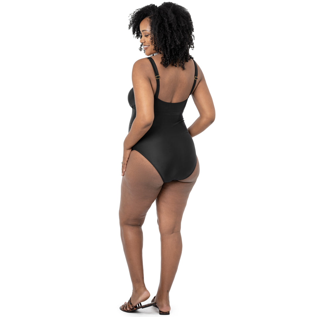 Nursing & Maternity Classic One Piece Swimsuit | Black-Swimwear-Kindred Bravely