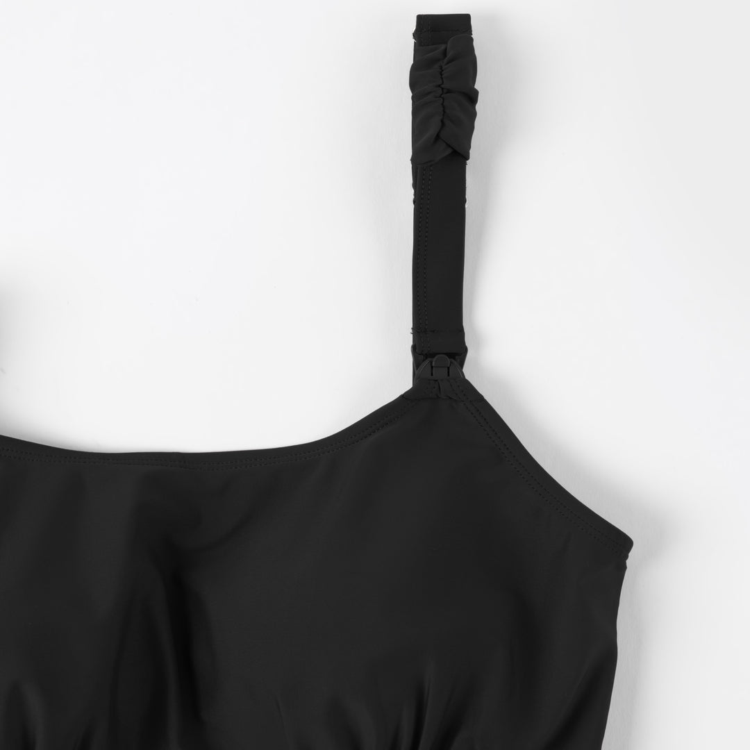 Nursing & Maternity Classic One Piece Swimsuit | Black-Swimwear-Kindred Bravely