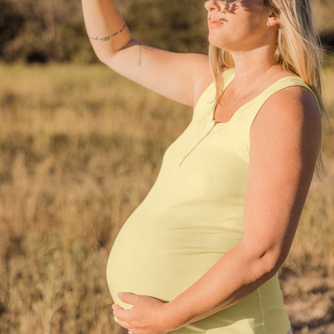 Organic Cotton Nursing & Maternity Henley Tank | Sunshine-Tops-Kindred Bravely