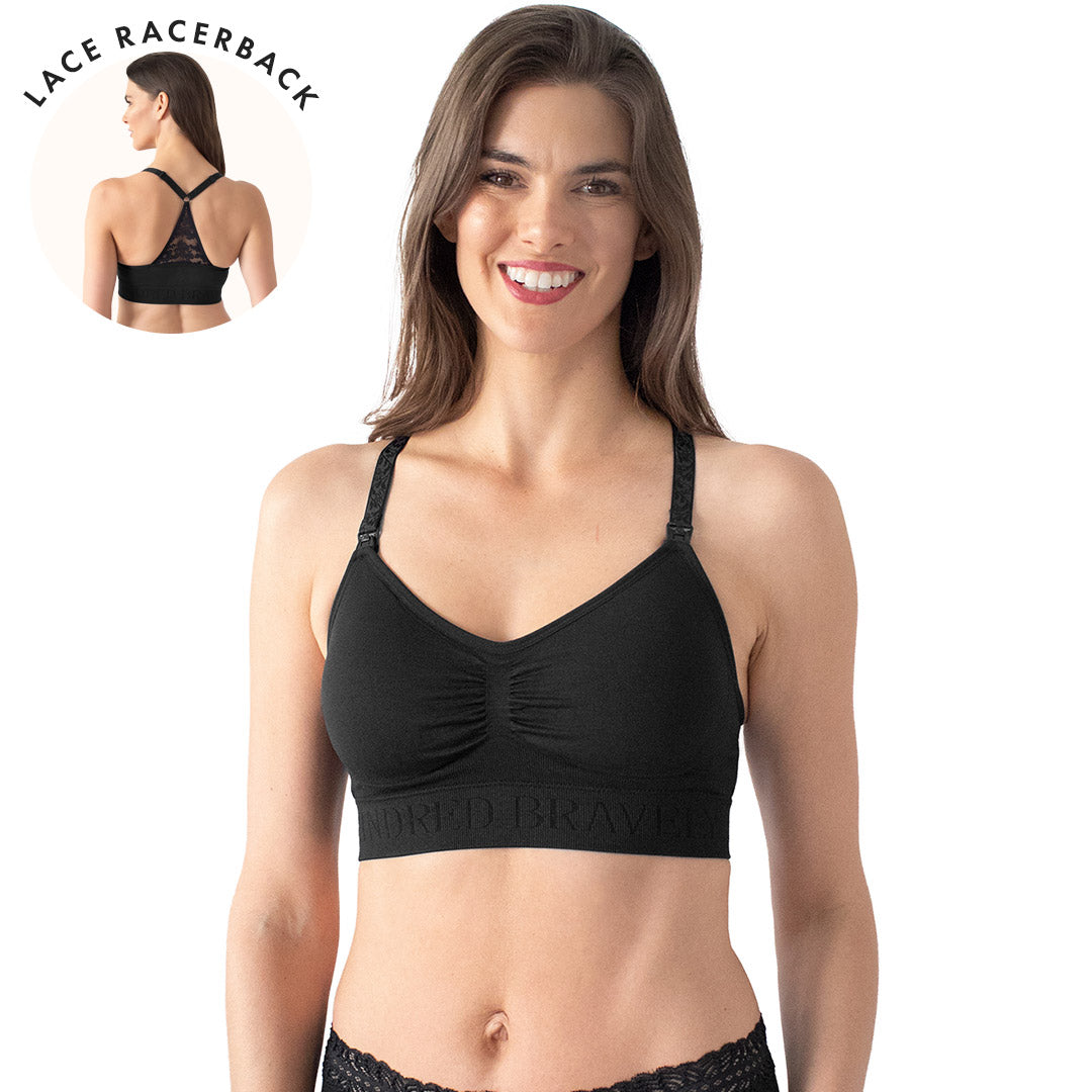 Simply Sublime® Lace Racerback Nursing Bra | Black-Bras-Kindred Bravely