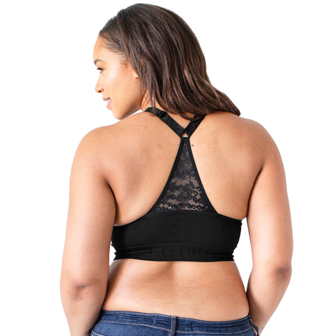 Simply Sublime® Lace Racerback Nursing Bra | Black-Bras-Kindred Bravely