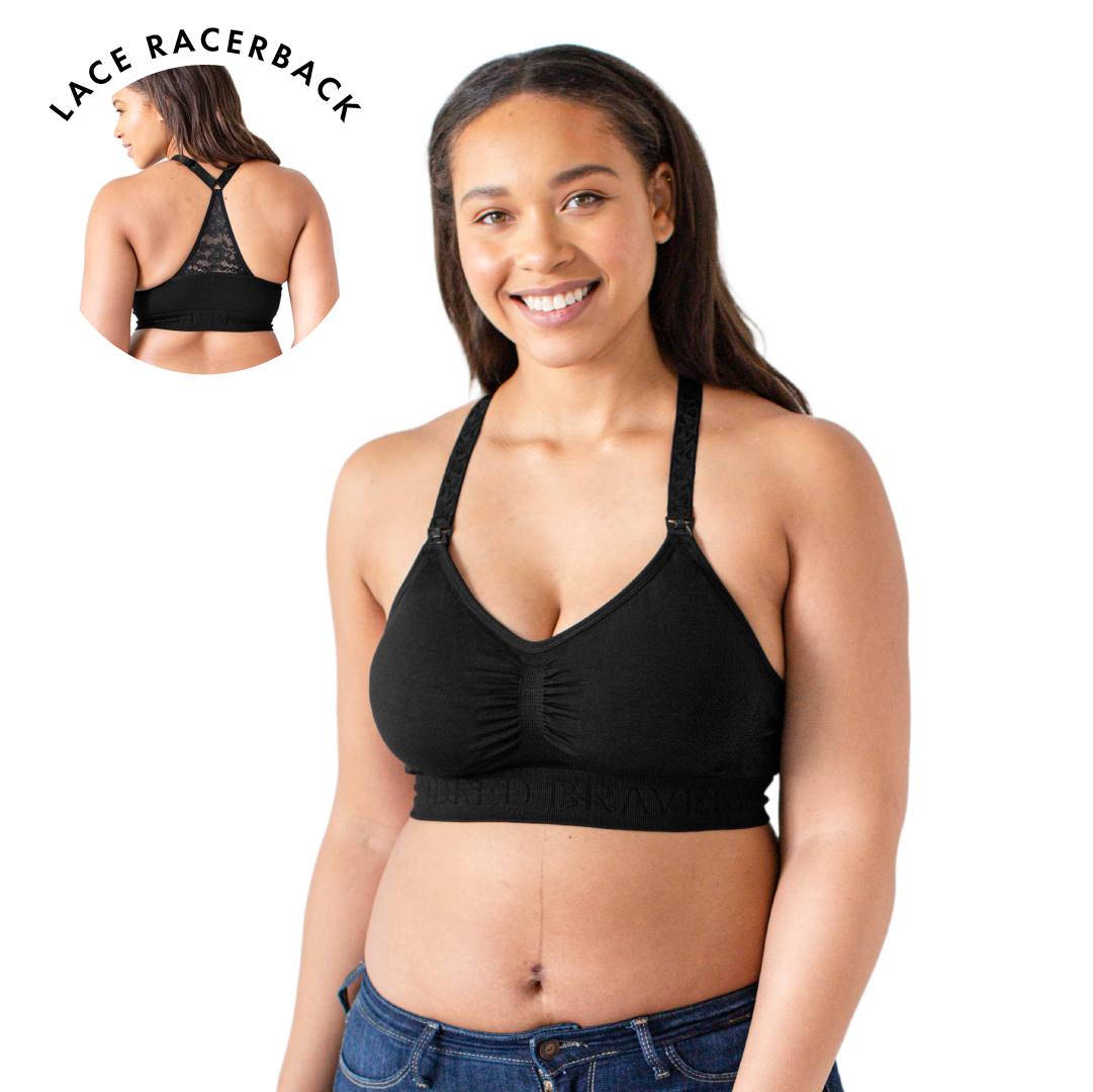 Simply Sublime® Lace Racerback Nursing Bra | Black-Bras-Kindred Bravely