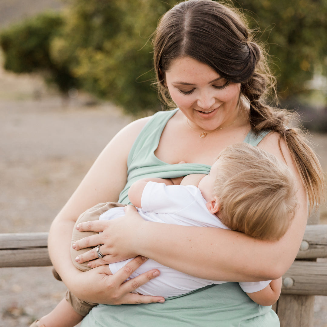 Sloan Organic Cotton Nursing Pajama Set | Valley Mist-Pajamas-Kindred Bravely