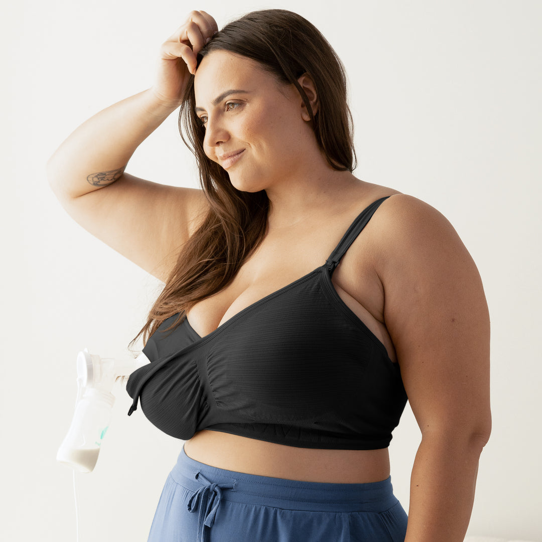 Sublime® Hands-Free Pumping & Nursing Bra - Super Busty | Black