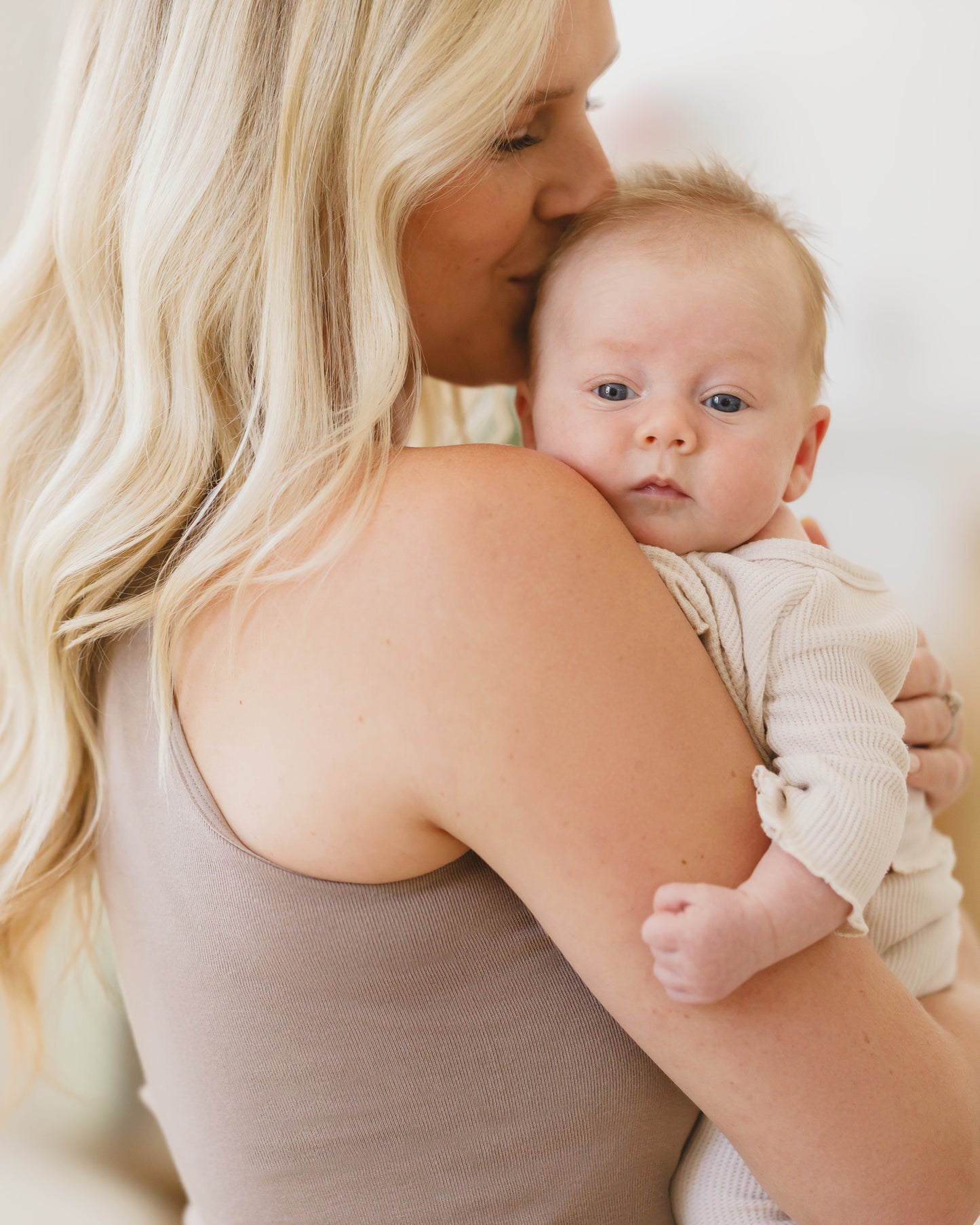 Sublime® Bamboo Hands-Free Pumping Longline Bra Top | Taupe