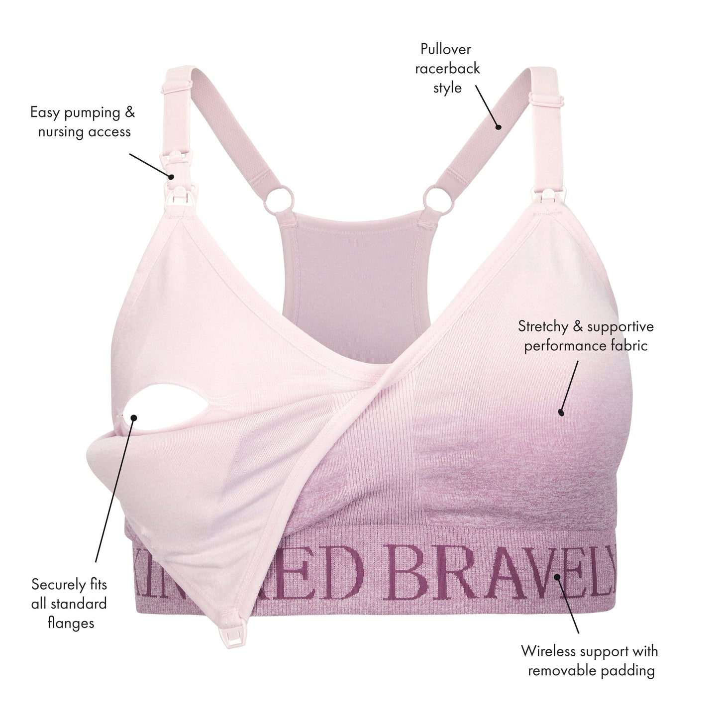 Sublime® Hands-Free Pumping & Nursing Sports Bra | Fig-Bras-Kindred Bravely