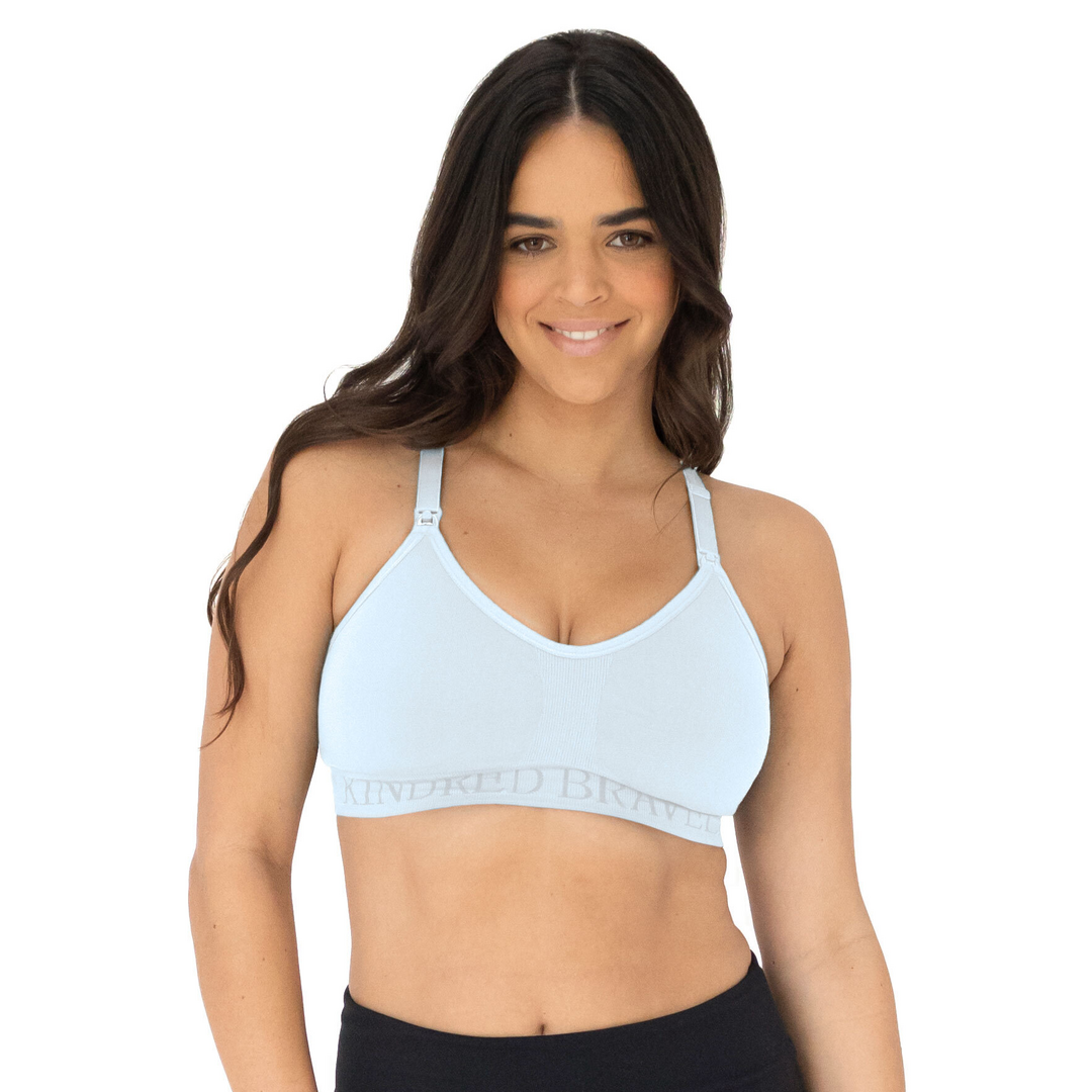 Sublime® Hands-Free Pumping & Nursing Sports Bra | Ice Blue-Bras-Kindred Bravely