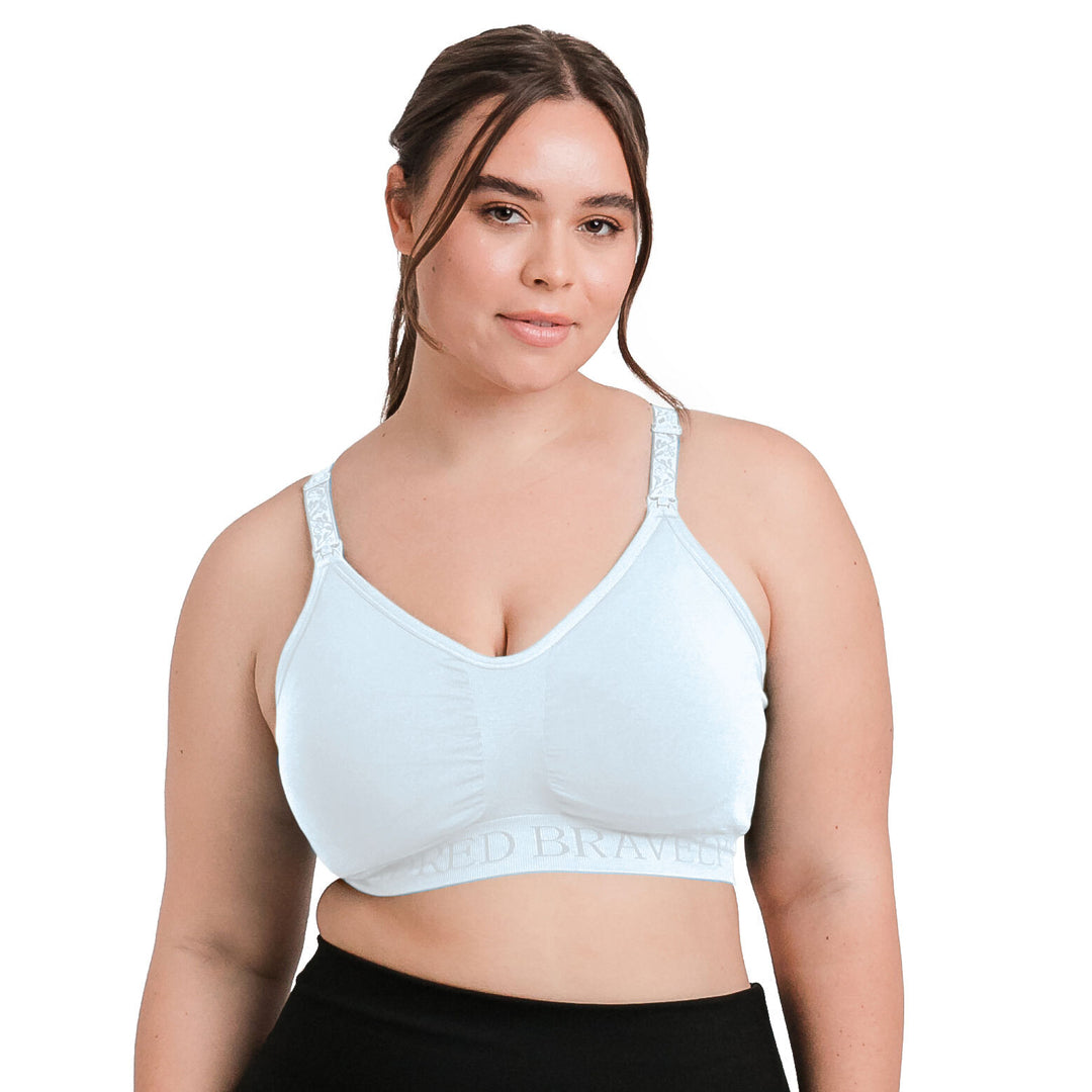 Sublime® Hands-Free Pumping & Nursing Sports Bra | Ice Blue-Bras-Kindred Bravely