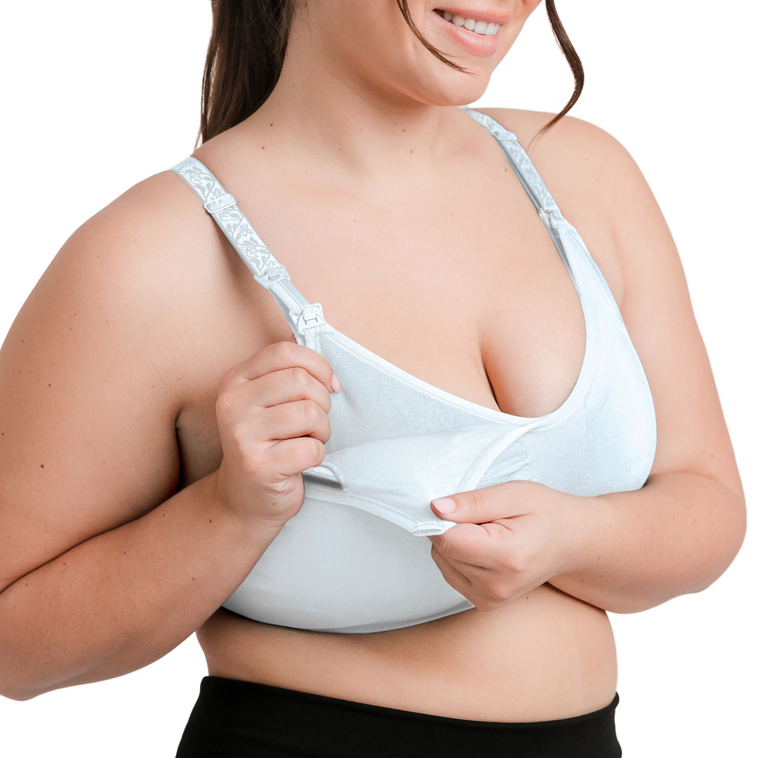 Sublime® Hands-Free Pumping & Nursing Sports Bra | Ice Blue-Bras-Kindred Bravely