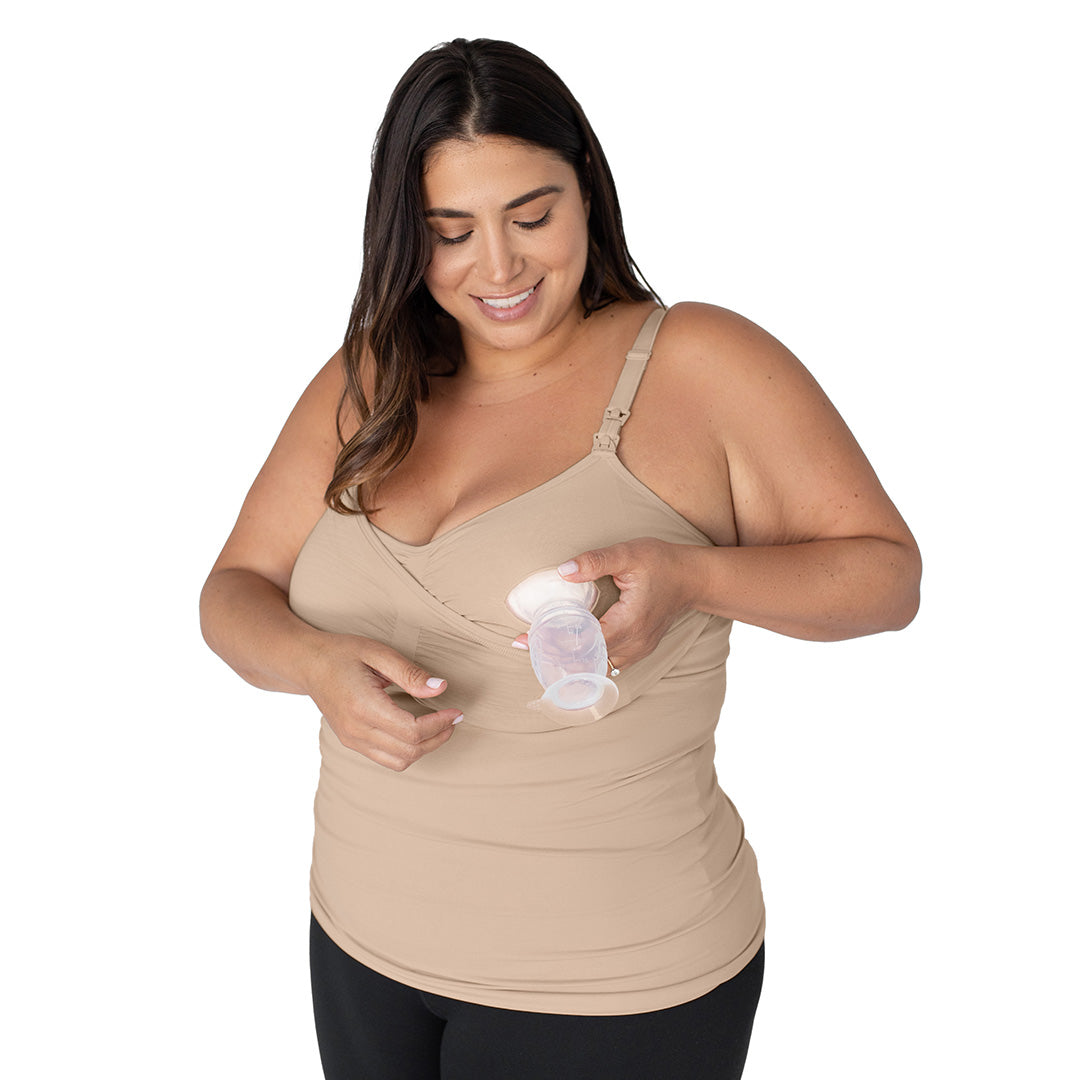 Sublime® Hands-Free Pumping & Nursing Tank | Beige-Bras-Kindred Bravely