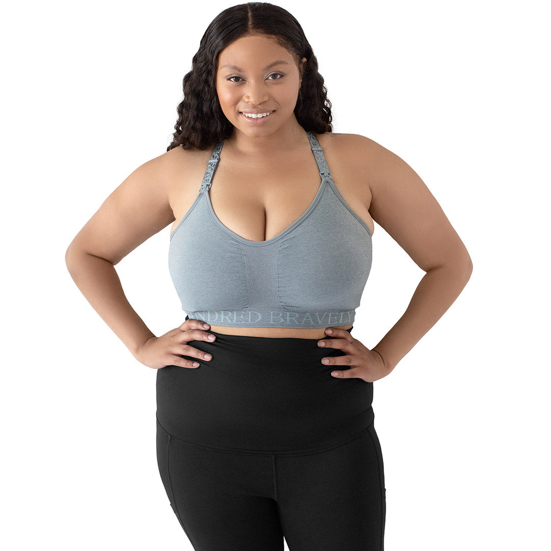 Sublime® Nursing Sports Bra | Heathered Seaglass-Bras-Kindred Bravely