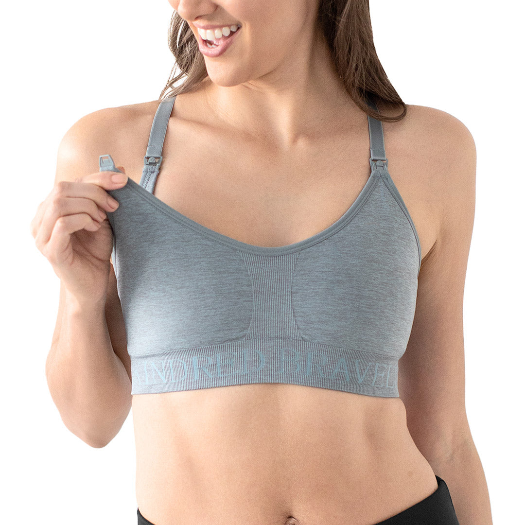 Sublime® Nursing Sports Bra | Heathered Seaglass-Bras-Kindred Bravely