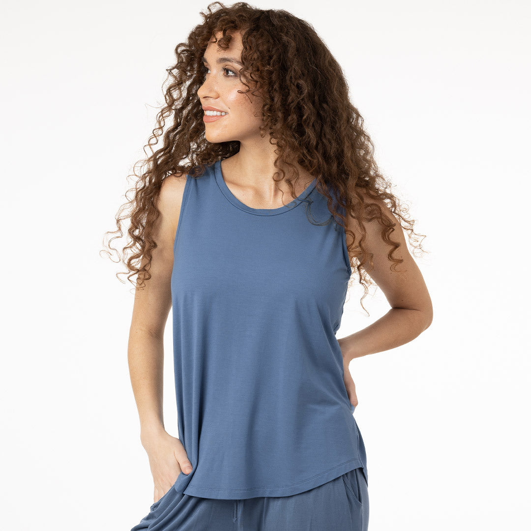 The Bamboo Everyday Tank | Slate Blue-Tops-Kindred Bravely