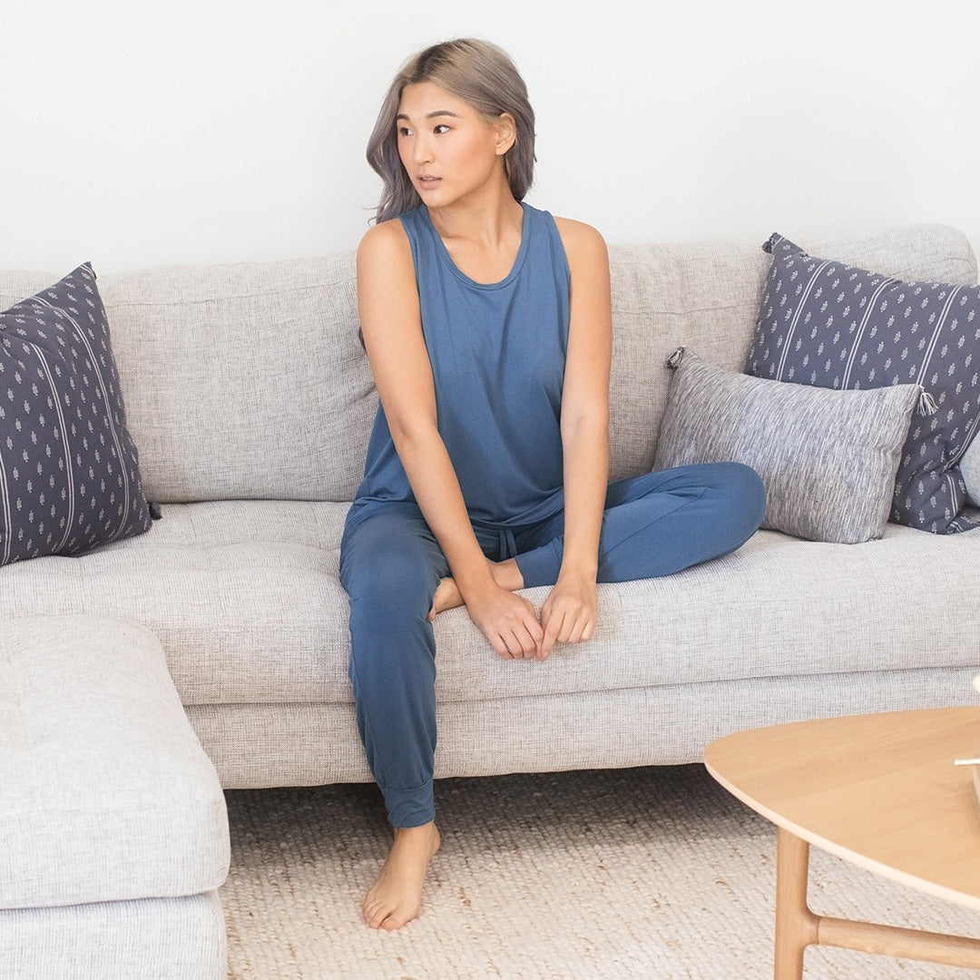 The Bamboo Everyday Tank | Slate Blue-Tops-Kindred Bravely