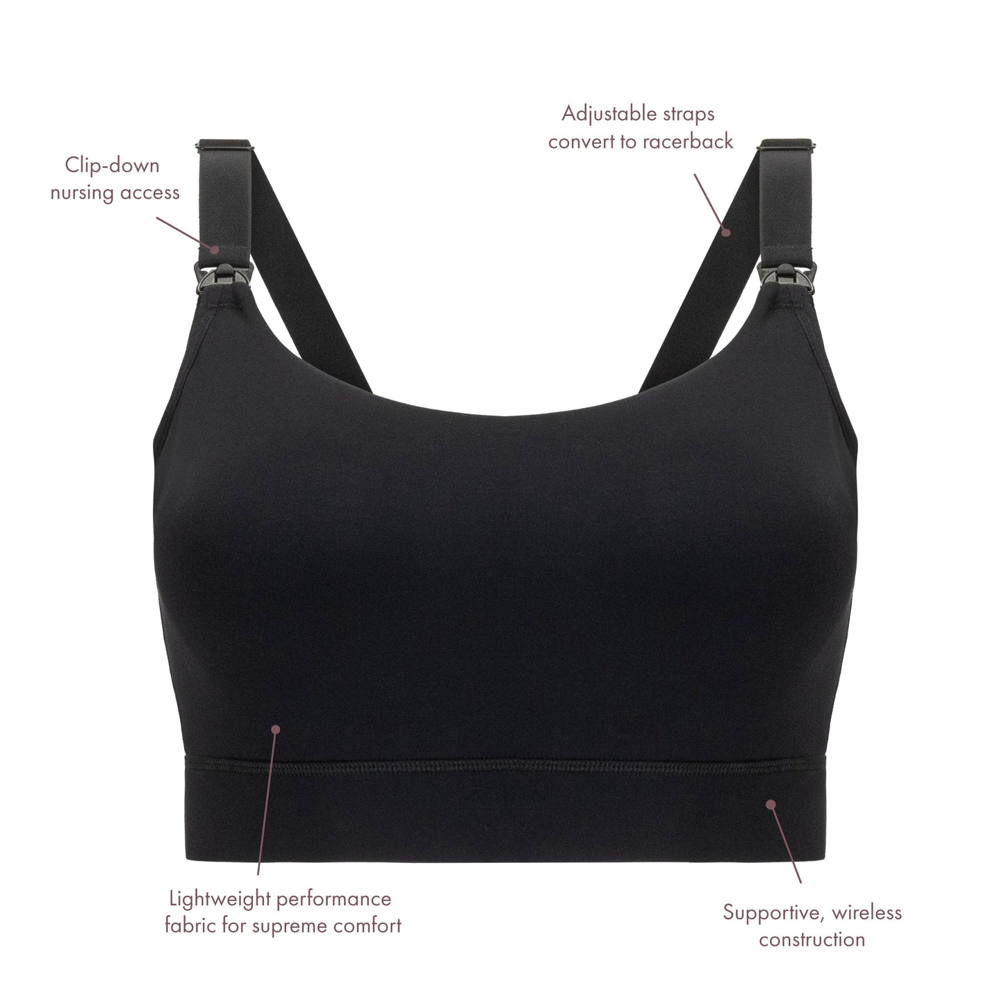 Toni Nursing & Maternity Bra | Black-Bras-Kindred Bravely