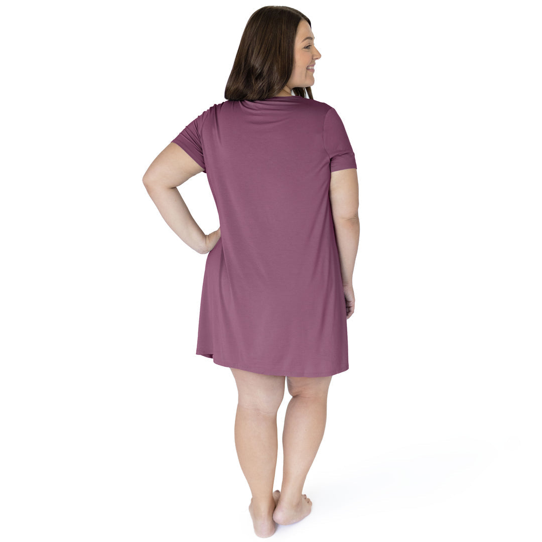 Tulip Hem Nursing & Maternity Nightgown | Burgundy Plum-Pajamas-Kindred Bravely