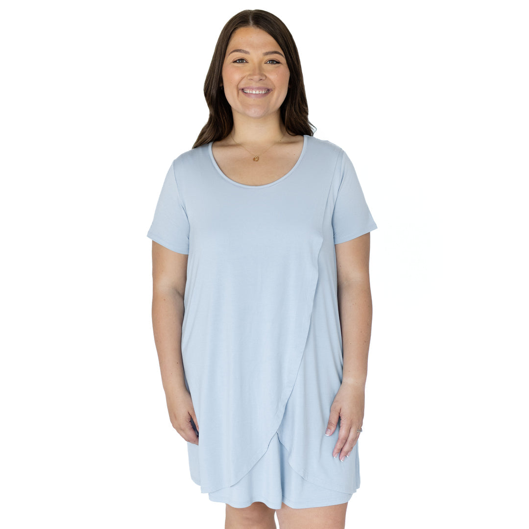 Tulip Hem Nursing & Maternity Nightgown | Mist-Pajamas-Kindred Bravely