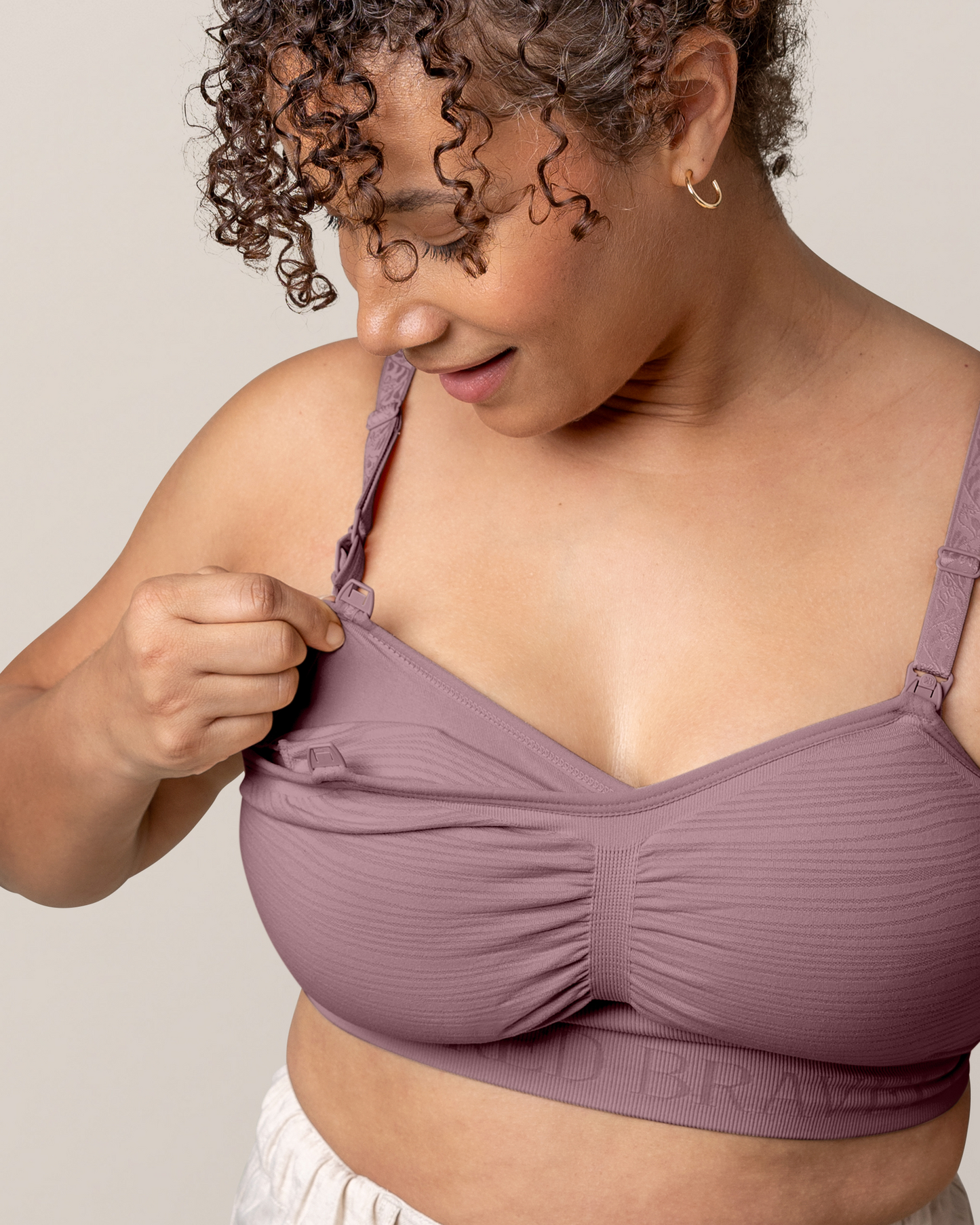 model wearing the Sublime® Hands-Free Pumping & Nursing Bra in Twilight