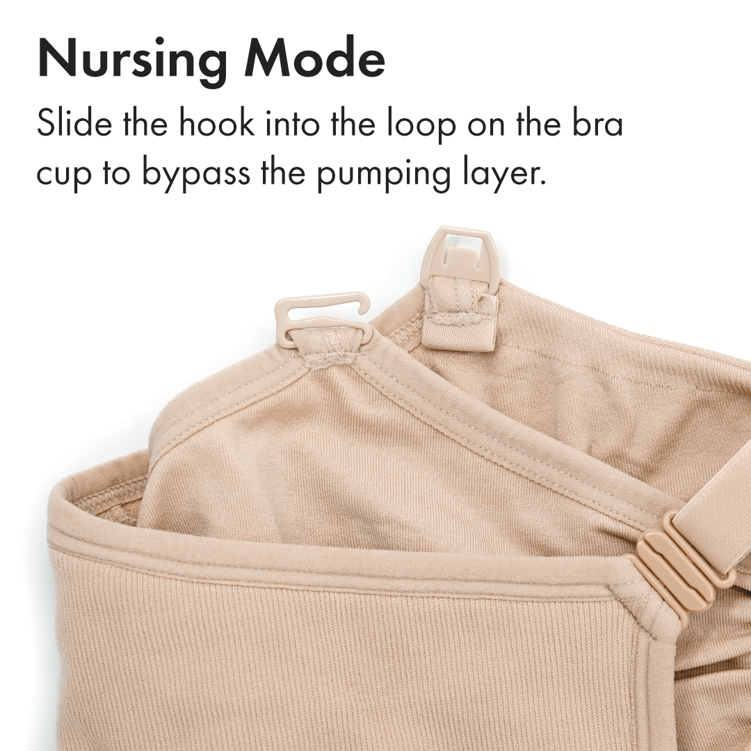 Convertible Sublime® Hands-Free Pumping & Nursing Bra | Beige