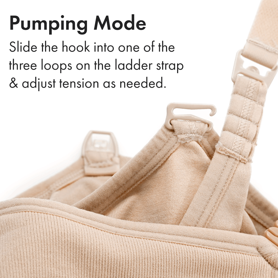 Convertible Sublime® Hands-Free Pumping & Nursing Bra | Beige