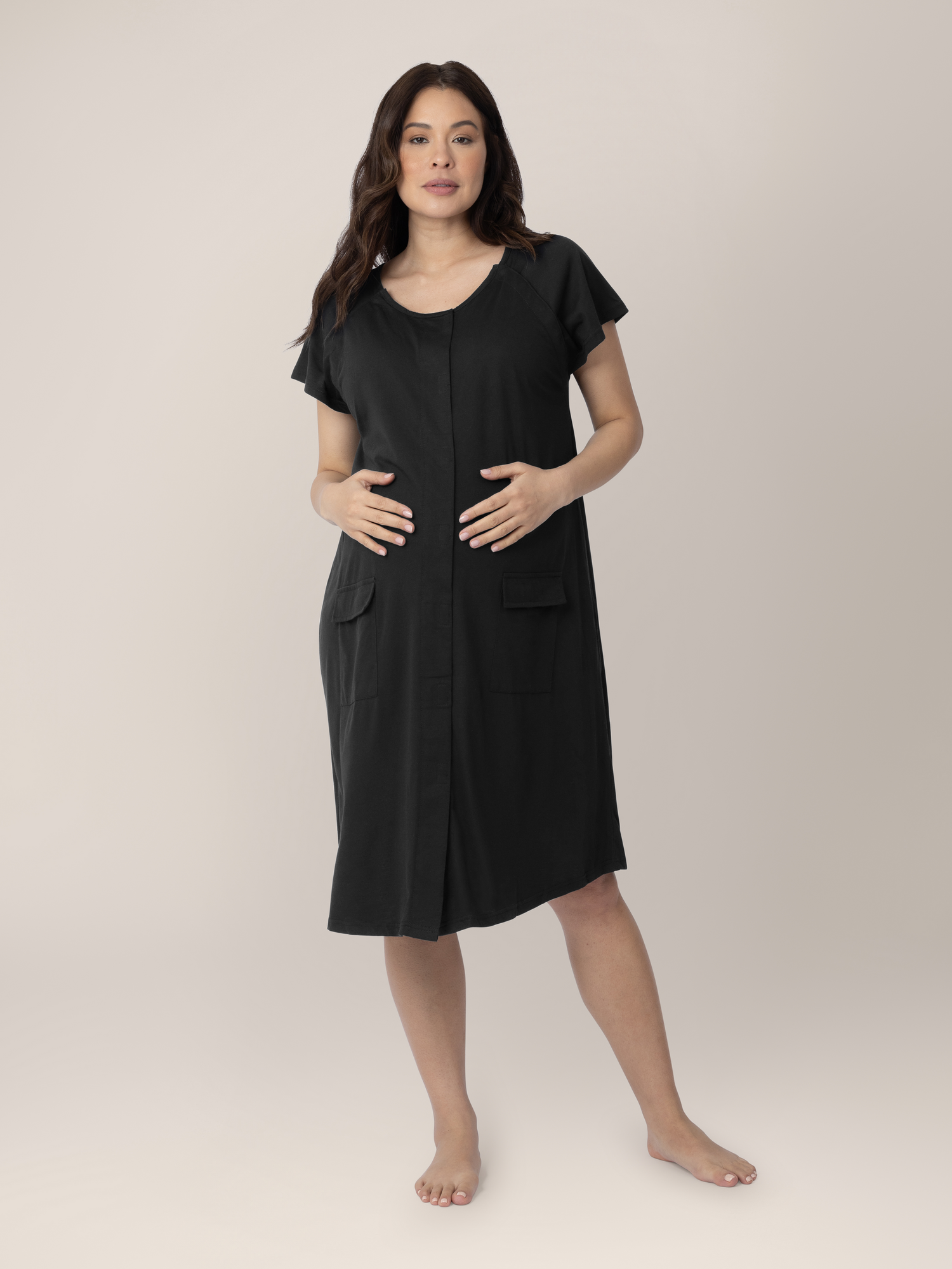 Universal Labor Delivery Gown Black Kindred Bravely