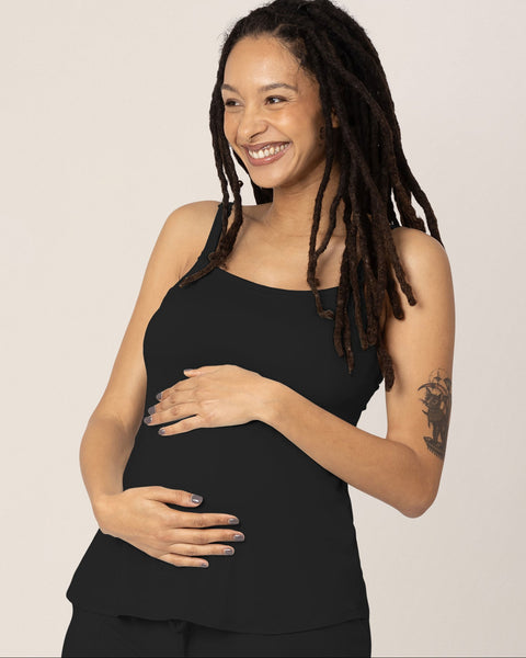 Bamboo Lounge Around Nursing Tank | Black - Kindred Bravely