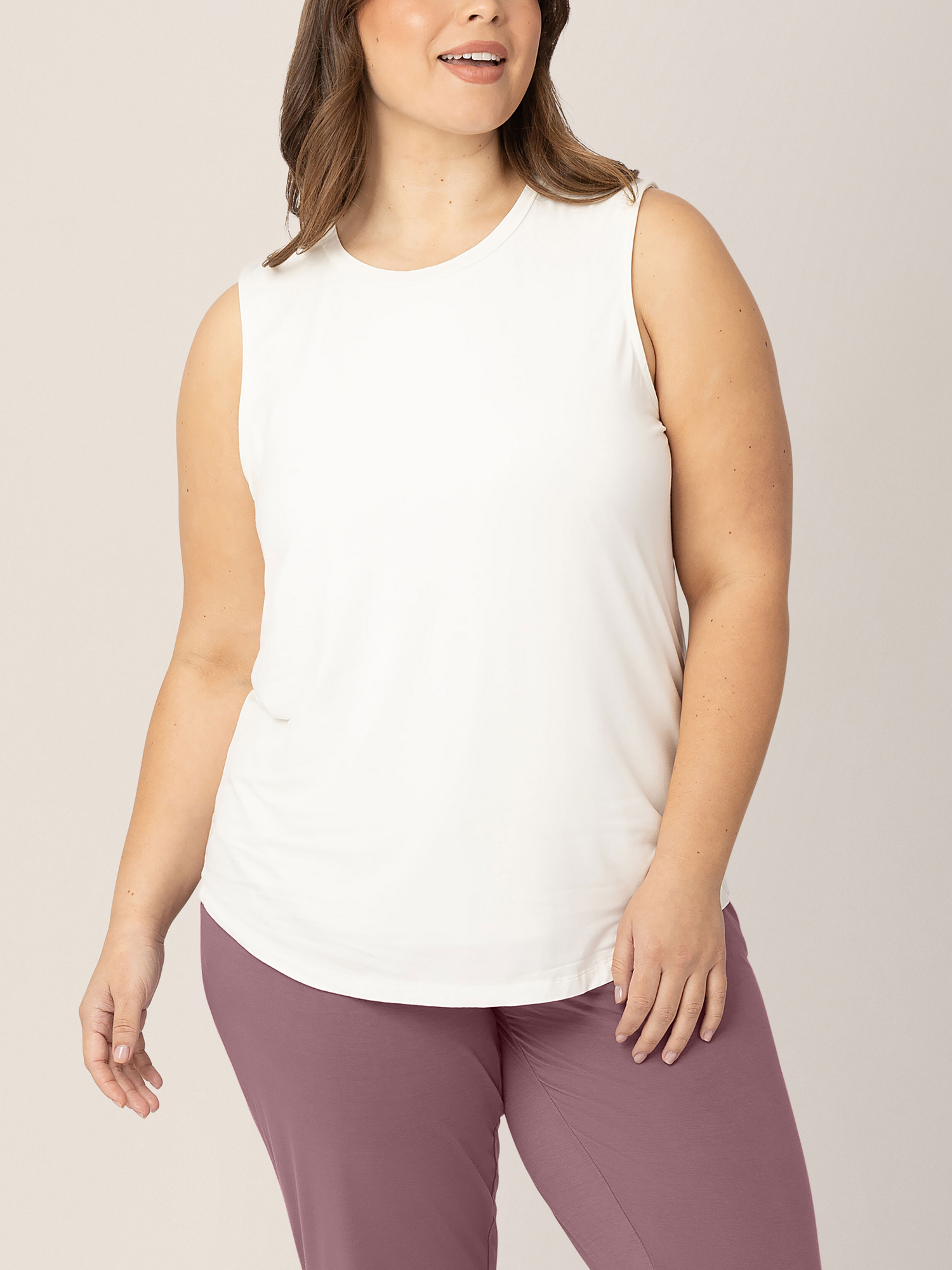 Bamboo Maternity Nursing Tank White Kindred Bravely