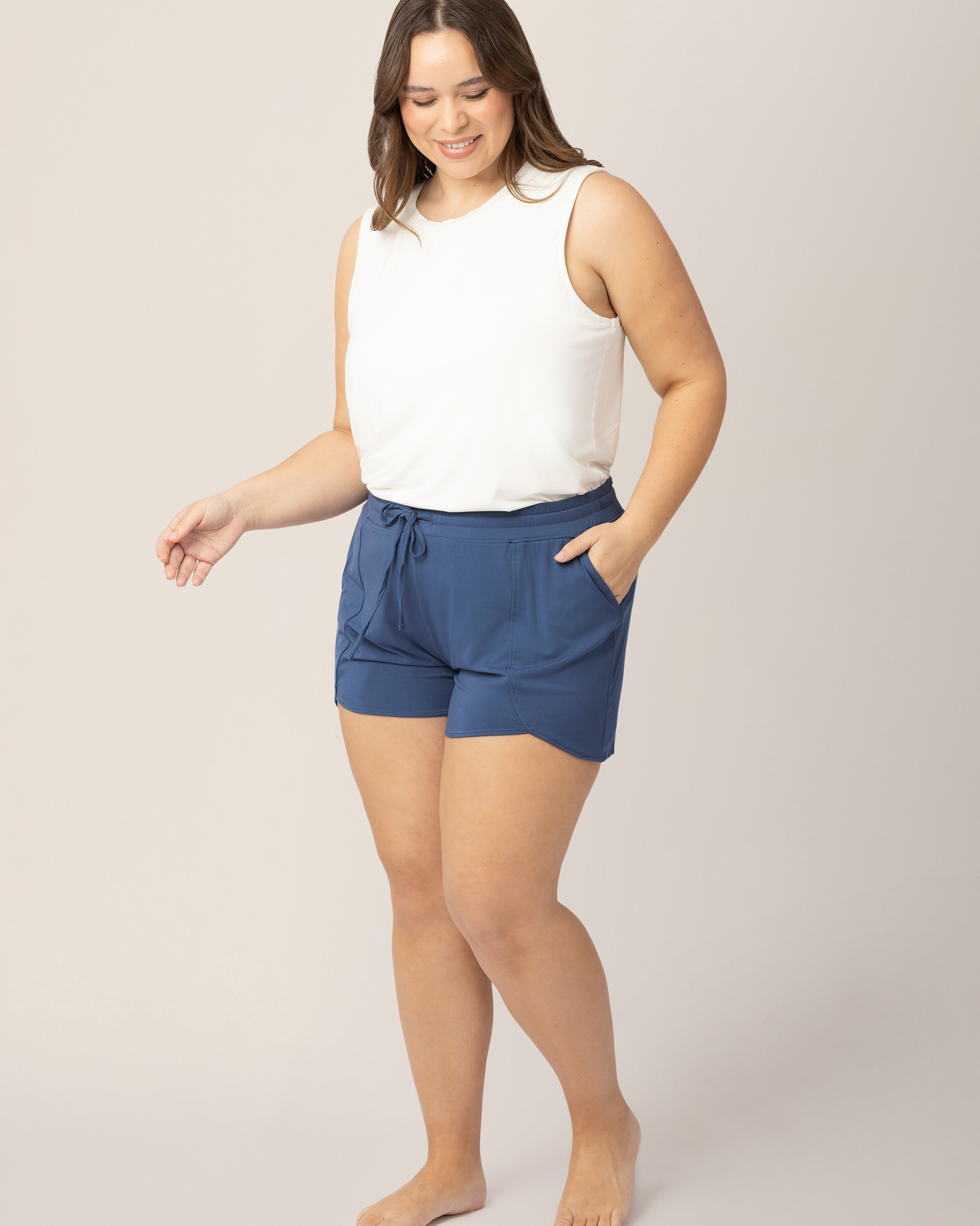 Bamboo Maternity & Postpartum Lounge Short | Slate Blue - Kindred