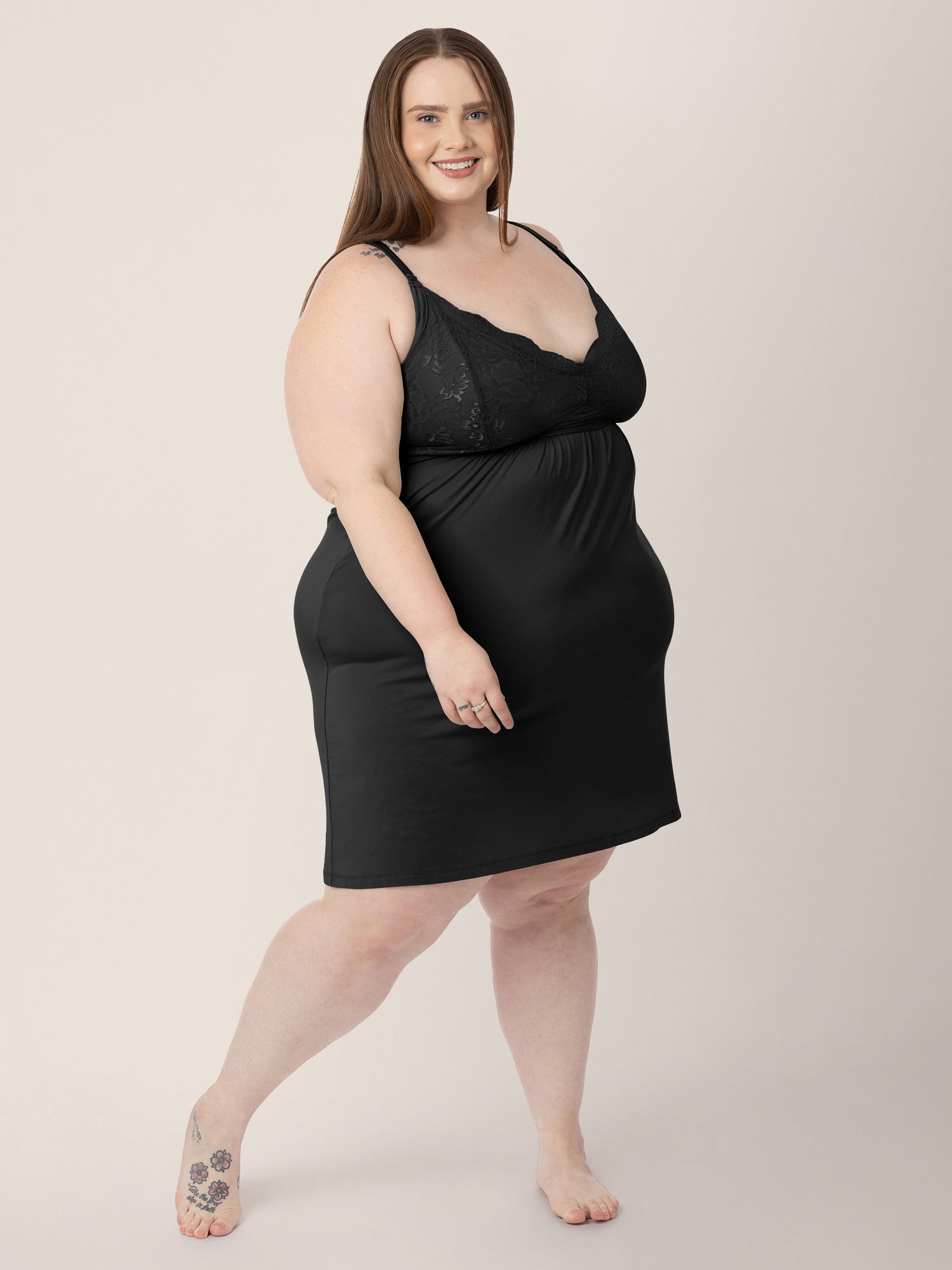Lucille Maternity & Nursing Nightgown | Black - XS - Kindred Bravely