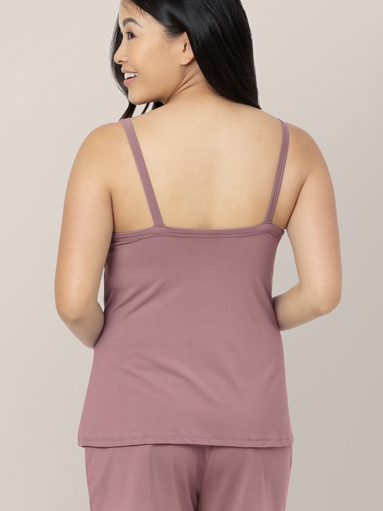 Back view of a model wearing the  Twilight Lounge Around Tank 