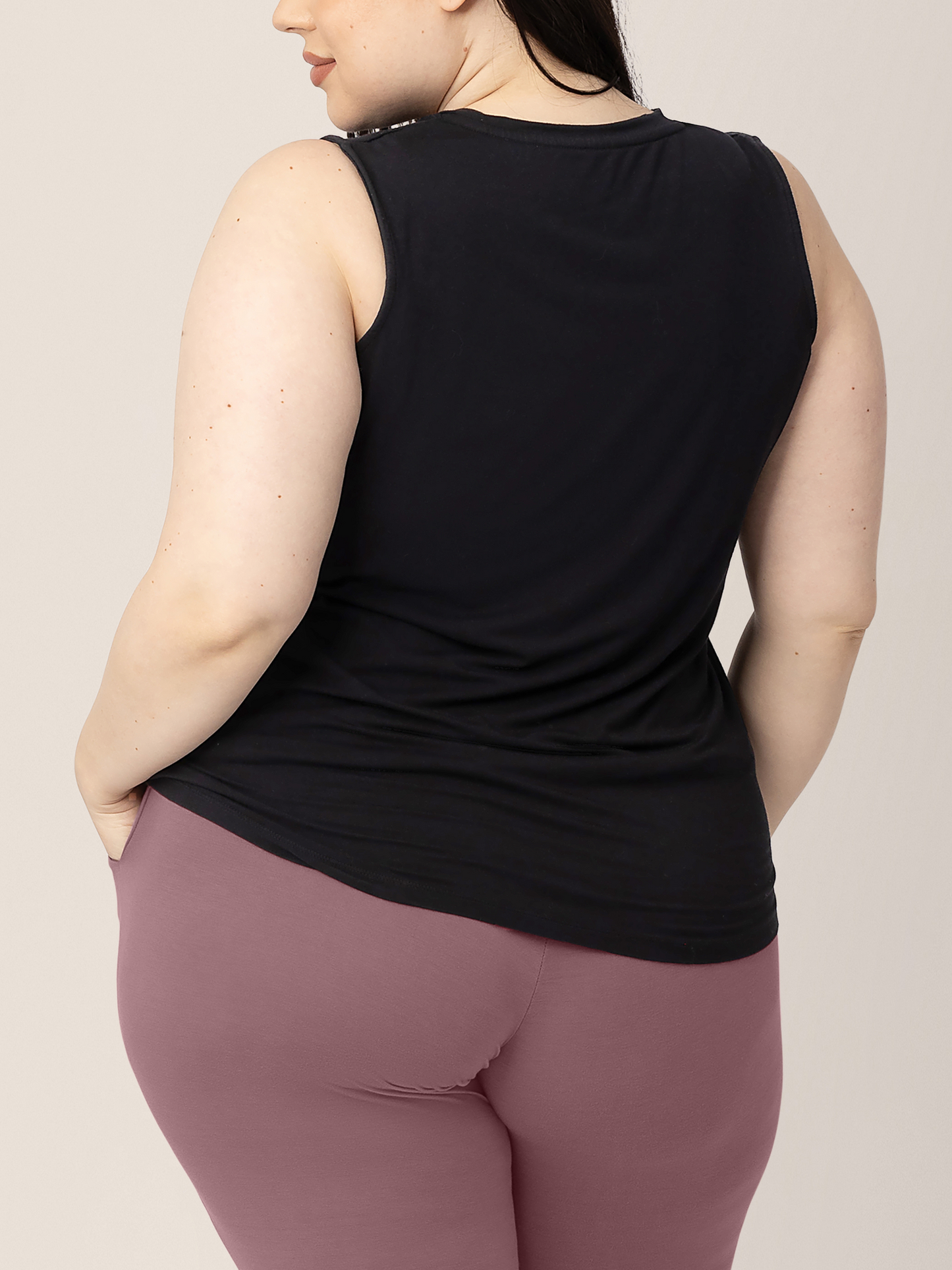 Back view of the Bamboo Nursing & Maternity Tank | Black-Tops-Kindred Bravely
