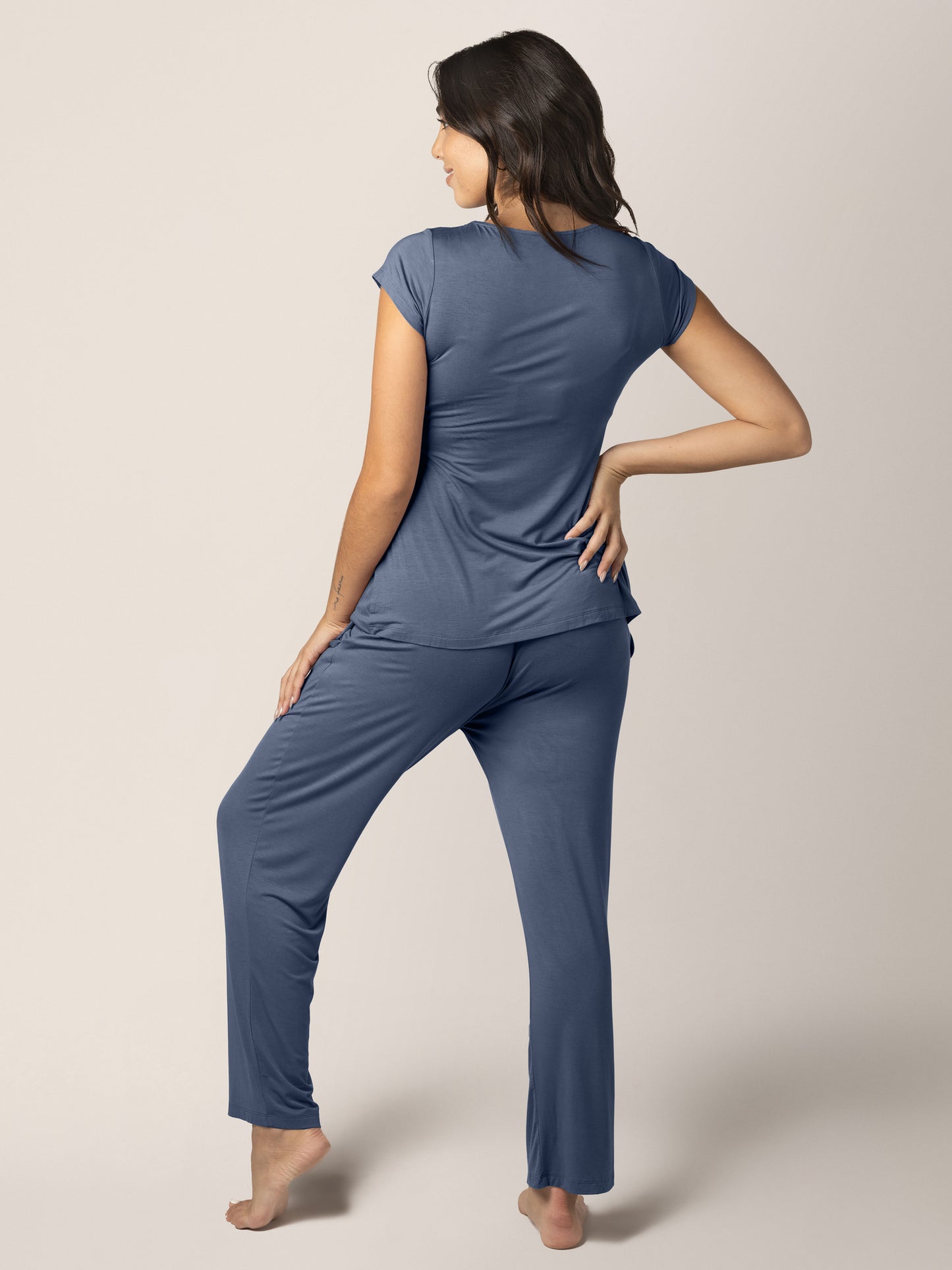 Jane Nursing Pajama Set  Slate Blue - Kindred Bravely