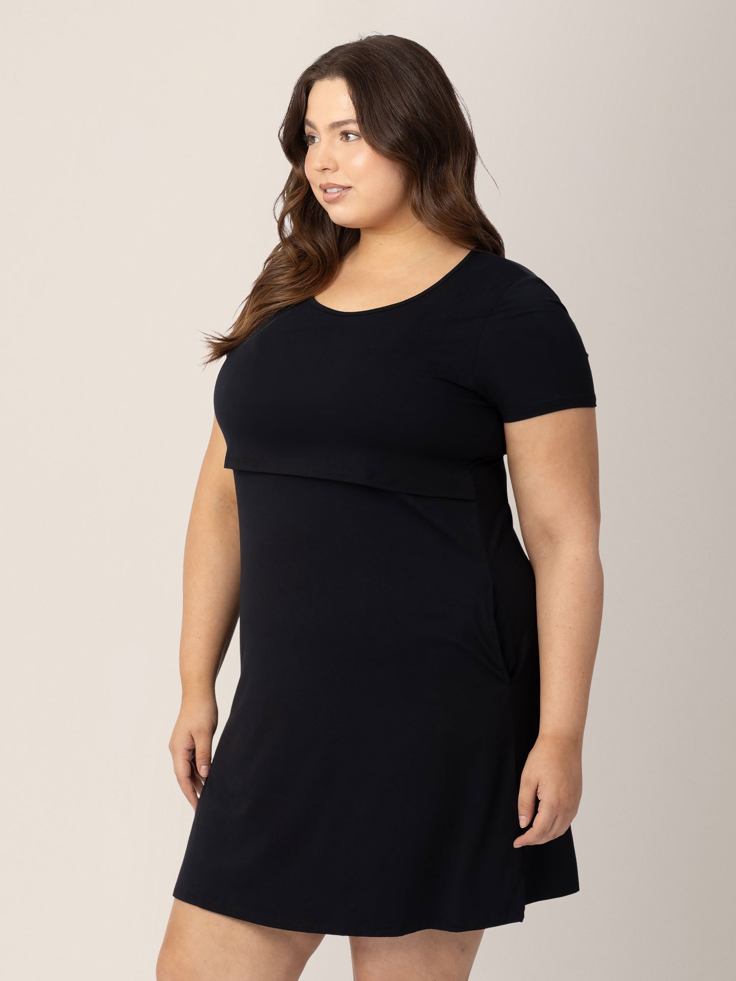 Eleanora Bamboo Maternity & Nursing Dress | Black - L - Kindred Bravely