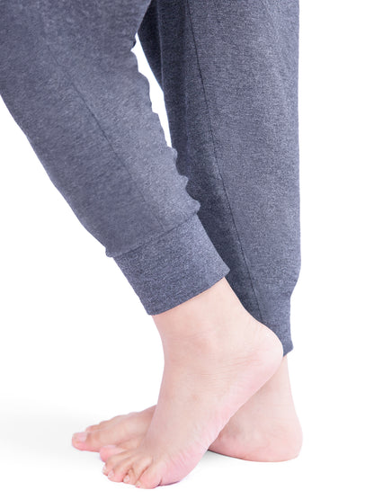 Closeup view of the bottom of the Everyday Lounge Jogger in Grey Heather