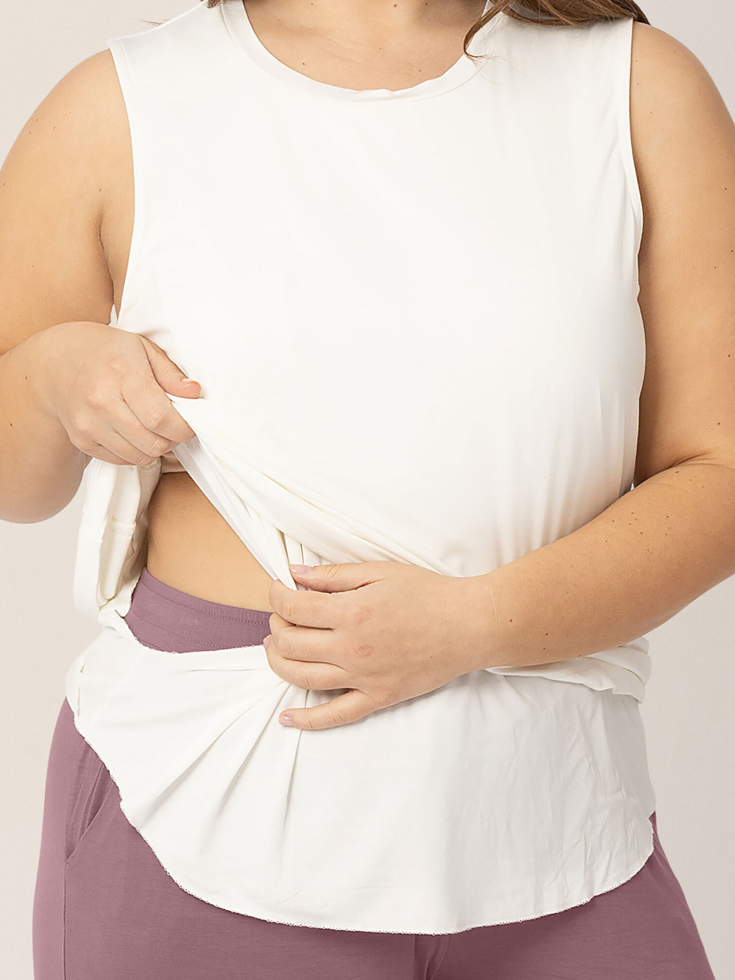 Bamboo Maternity & Nursing Tank | White - Kindred Bravely