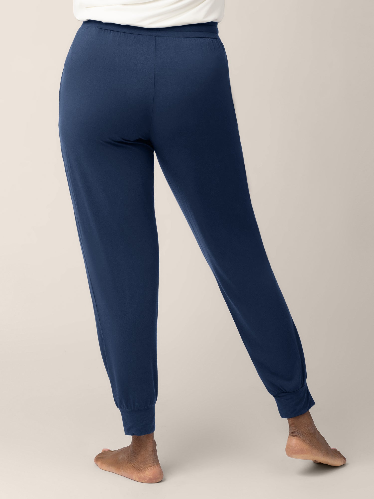 Back view of a model wearing the Everyday Lounge Jogger in Navy 