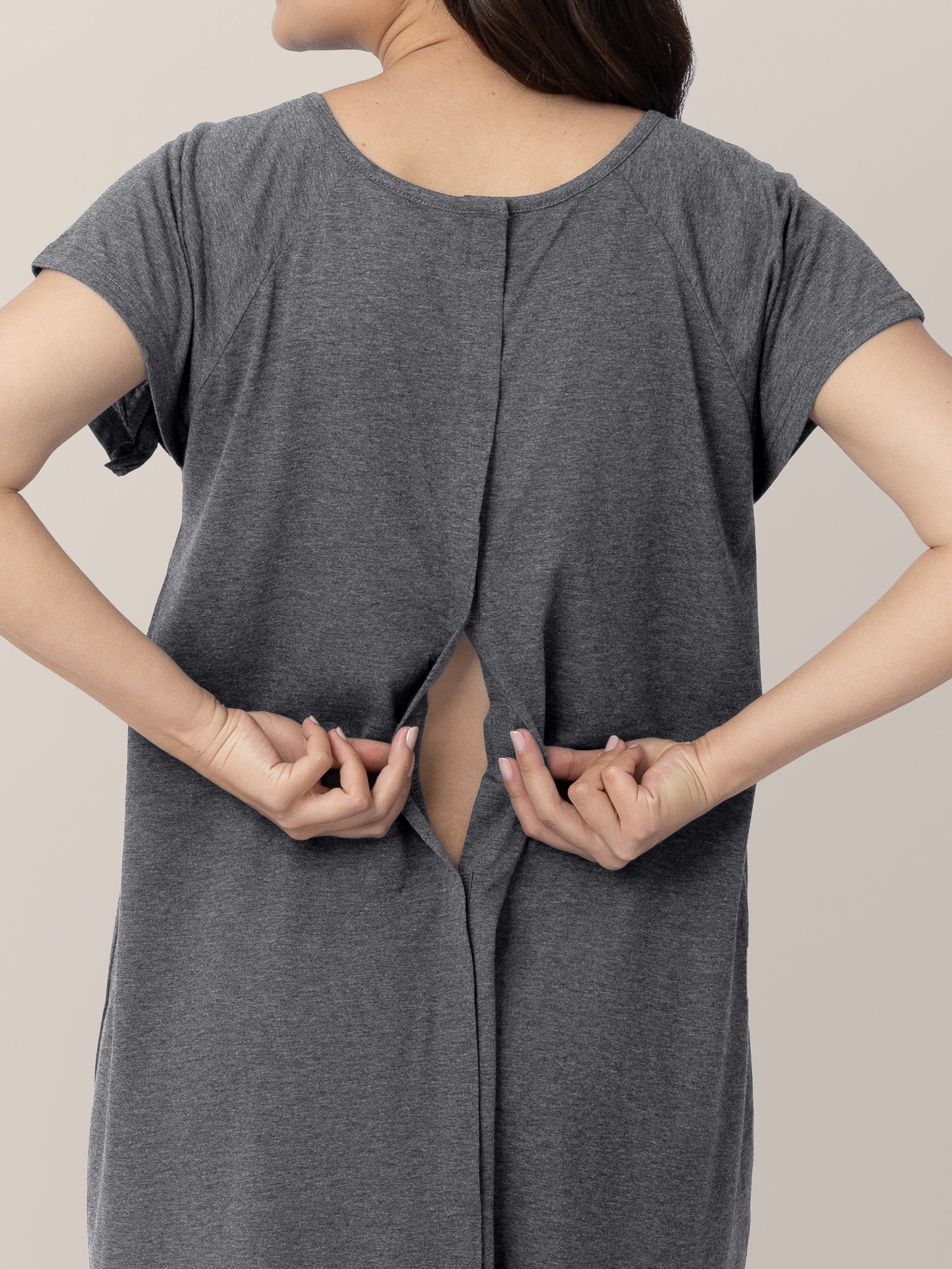 birthing dressing gown Universal Labor & Delivery Gown | Grey Heather - 1X/2X
