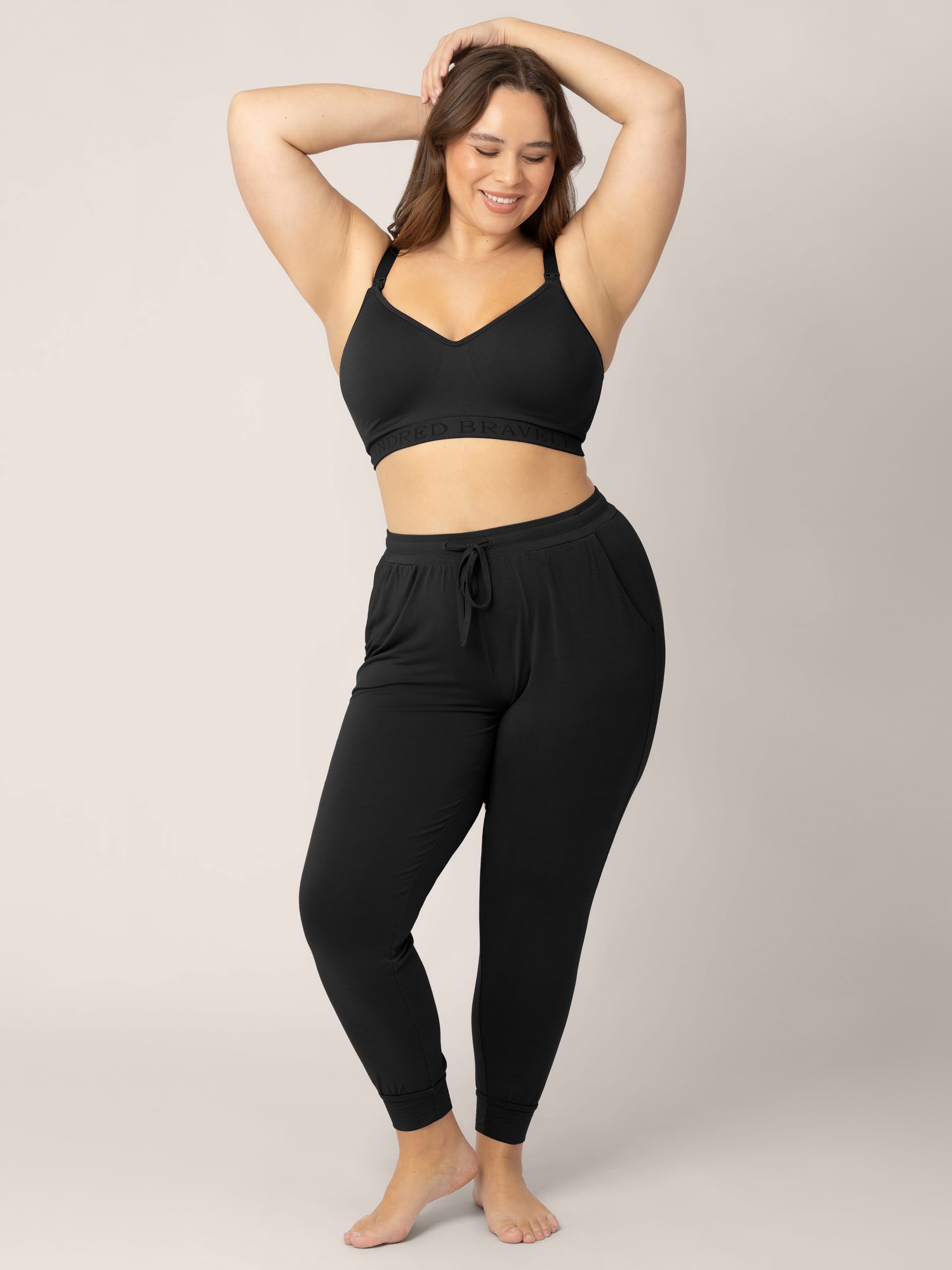 Model wearing the Everyday Lounge Jogger in Black
