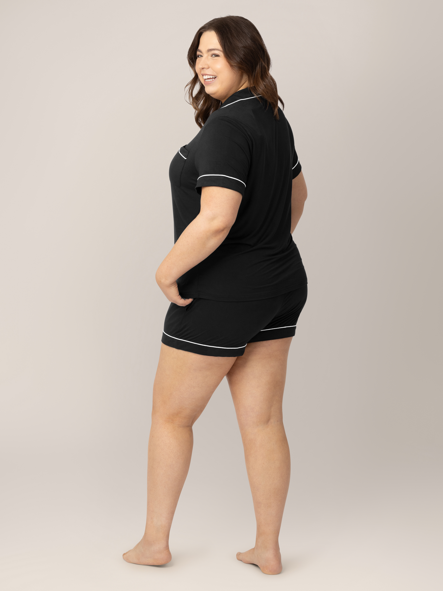 Clea Bamboo Short Sleeve Pajama Set | Black - Kindred Bravely Clea Bamboo Short Sleeve Pajama Set | Black - Kindred Bravely