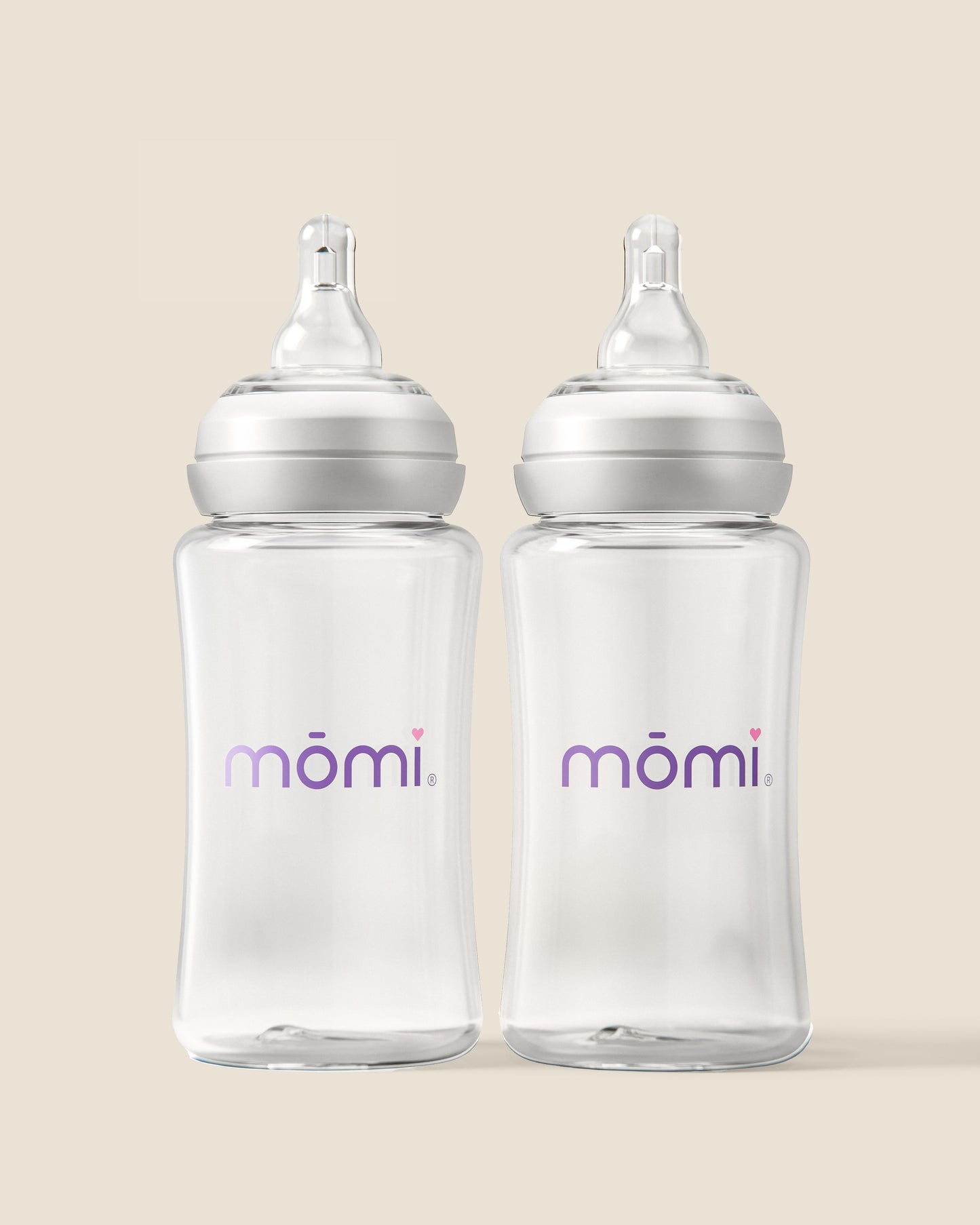 mōmi - breast-like bottle 2-sets, 10oz plastic