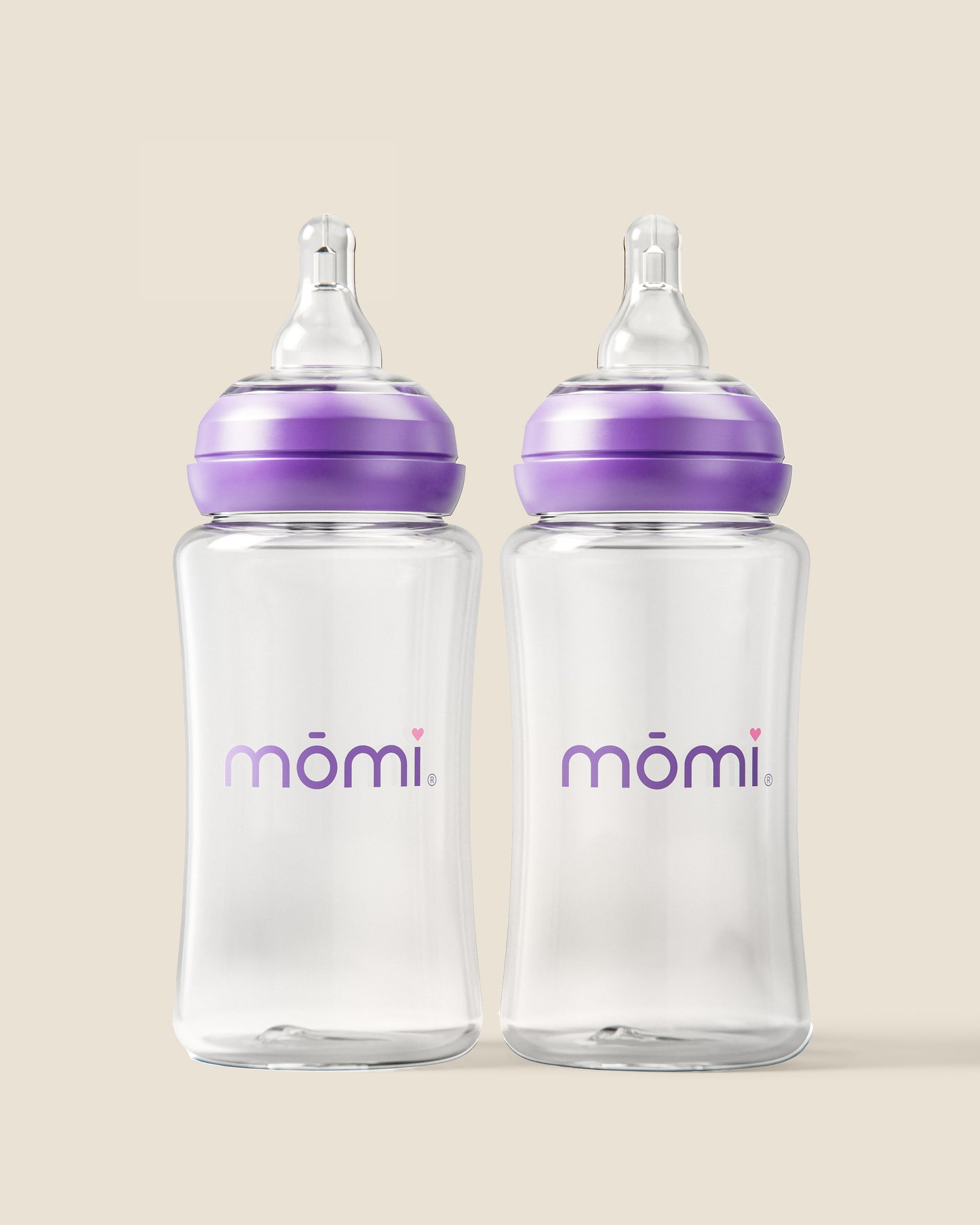 mōmi - breast-like bottle 2-sets, 10oz plastic