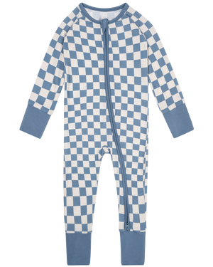 Bamboo Baby Pajama in Blue Checker