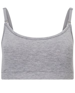 French Terry Maternity & Nursing Bralette in Grey Heather