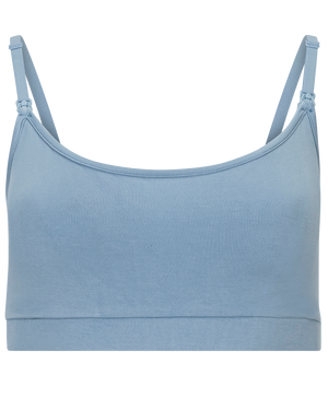 French Terry Maternity & Nursing Bralette in Vintage Blue