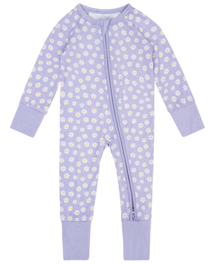 Bamboo Baby Pajama in Purple Daisies