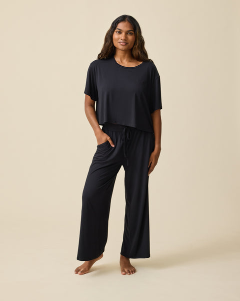 Aria Bamboo Casual Lounge Pant | Black - Kindred Bravely